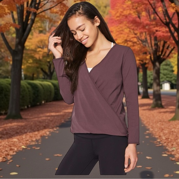 lululemon athletica Tops - Lululemon Full Freedom Long Sleeve in Black Cherry Sz 10